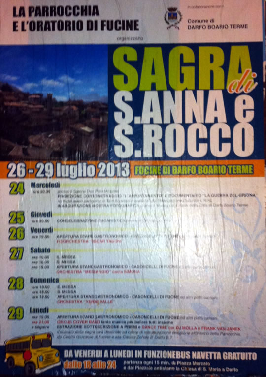 sagra di san Anna e San Rocco a Fucine