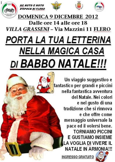 Porta la tua letterina nella magica casa di Babbo Natale a Flero