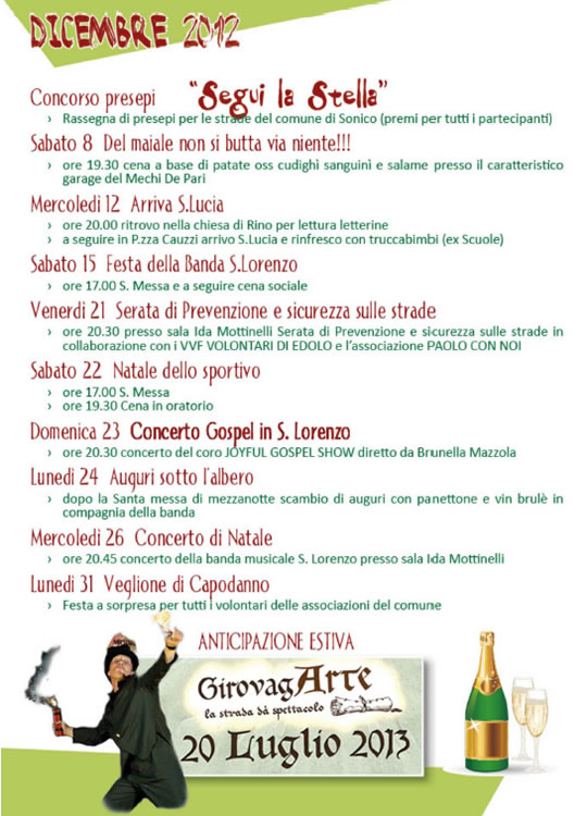 eventi invernali a Sonico 2012 2013