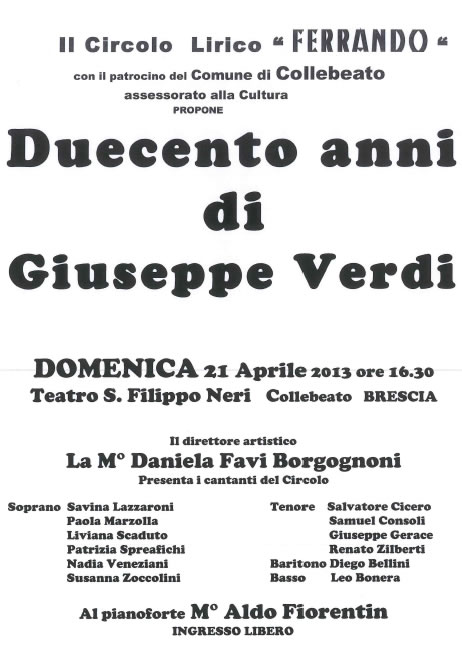 Duecento Anni di Giuseppe Verdi a Collebeato