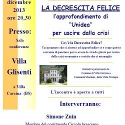 La Decrescita Felice a Villa Carcina