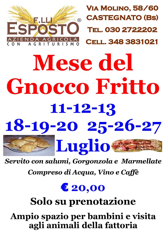 Mese del gnocco fritto in Agriturismo 2014 Castegnato