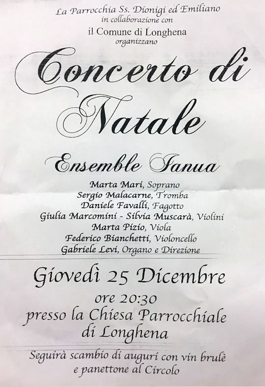 concerto di Natale a Longhena