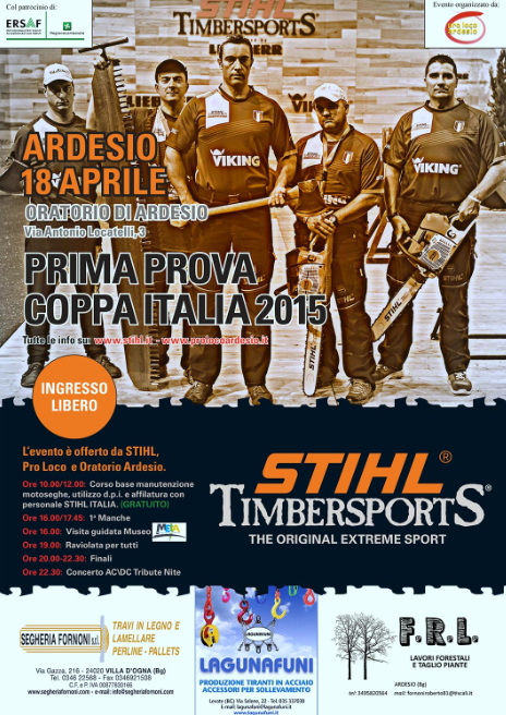 Festa del Boscaiolo e 1 Prova Coppa Italia Stihl Timesports ad Ardesio BG