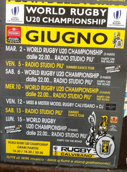 Wolrd Rugby U20 Championship a Calvisano