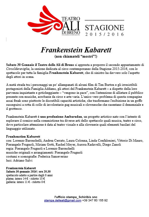 Frankenstein Kabarett a Breno