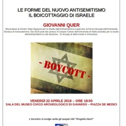 Le Forme del Nuovo Antisemitismo il Boicottaggio di Israele a Gavardo