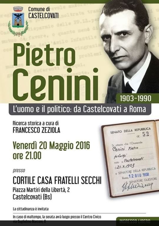Pietro Cenini, uomo e politico a Castelcovati 
