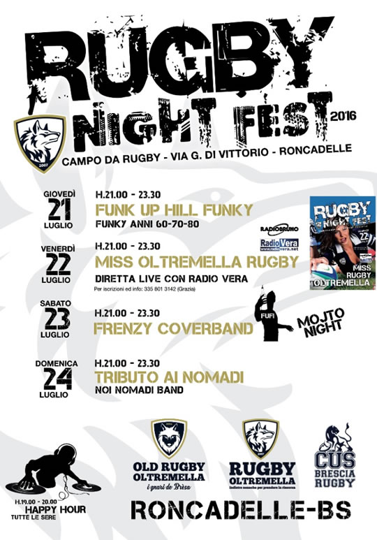 Rugby Night Fest a Roncadelle 