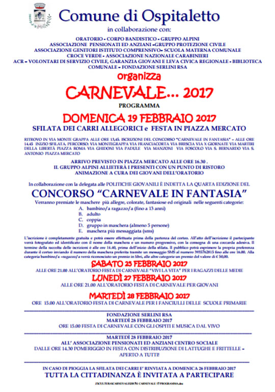 Carnevale 2017 a Ospitaletto 