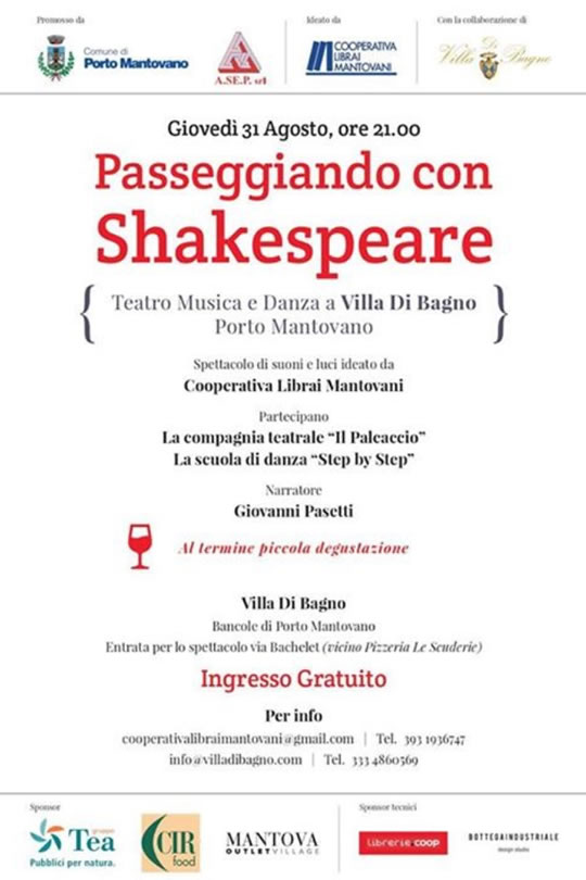 Passeggiando con Shakespeare a Porto Mantovano