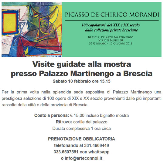 Picasso De Chirico Morandi a Brescia