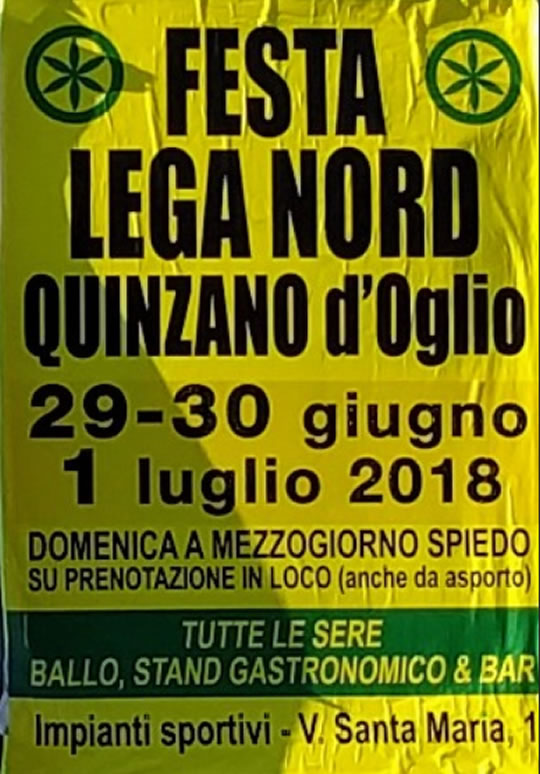 Festa Lega Nord a Quinzano d'Oglio 