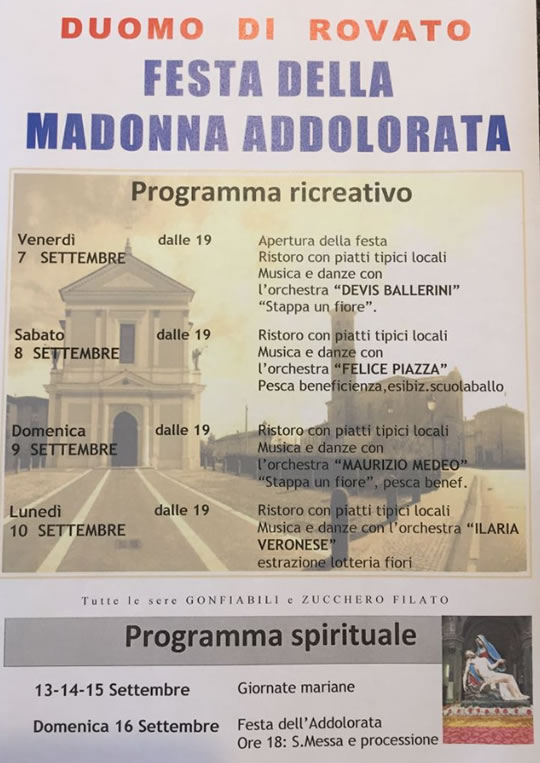 Festa della Madonna Addolorata a Rovato