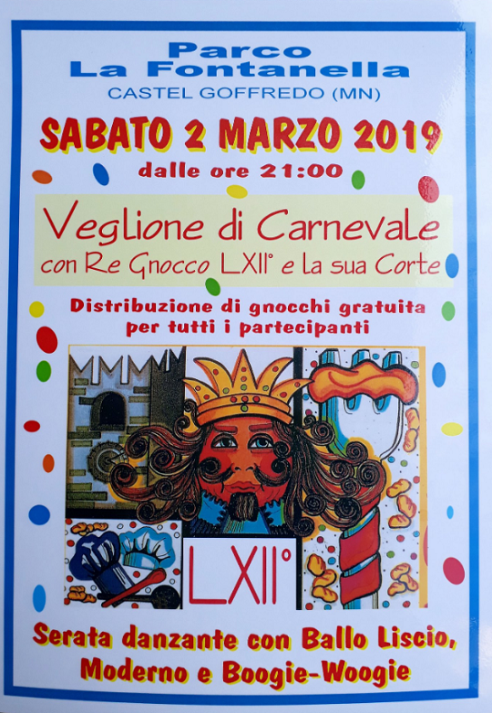 Veglione di Carnevale con Re Gnocco a Castel Goffredo MN