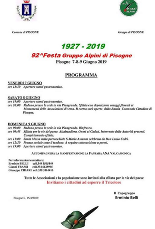 Festa Gruppo Alpini Pisogne 