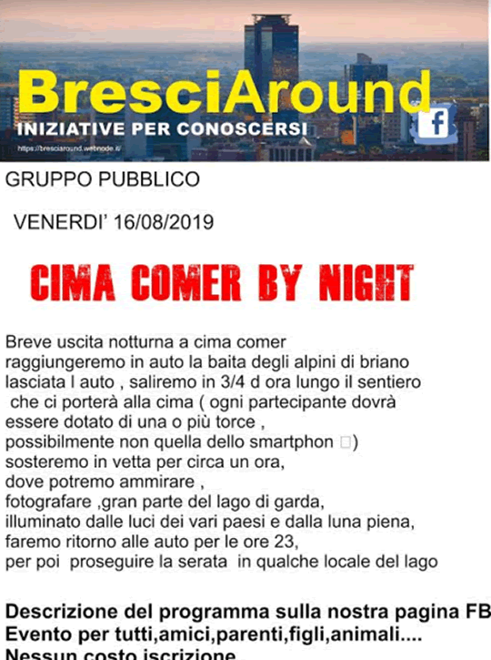 Cima Comer By Night 