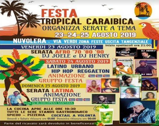 Festa tropical caraibica a Nuvolera 