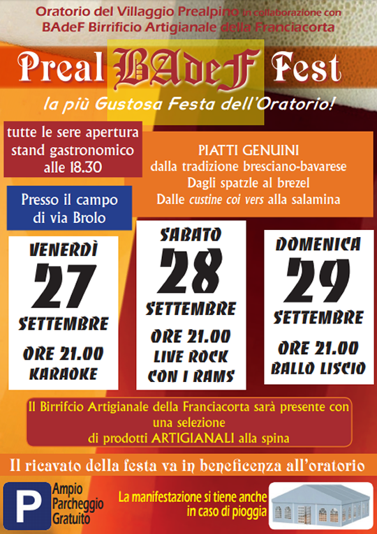 Preal Badef Fest al Villaggio Prealpino 