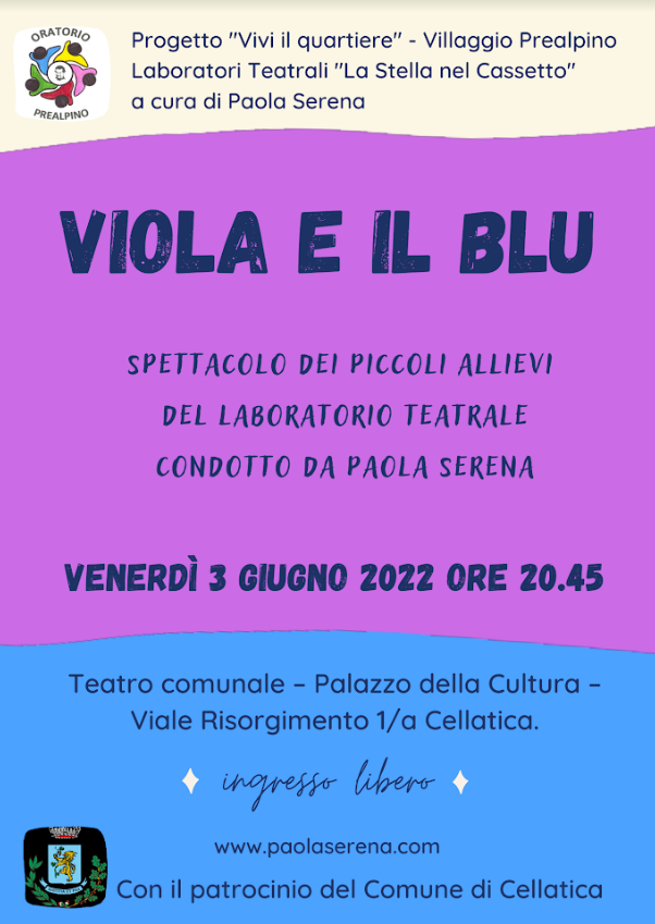 VIOLA E IL BLU – La libertà di essere il colore che vuoi – Teatro Libero  Palermo