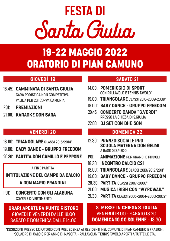 Festa di Santa Giulia - Pian Camuno