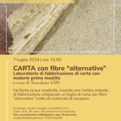 Workshop di carta con fibre alternative - Museo della carta di Toscolano Maderno