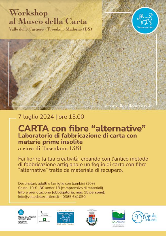 Workshop di carta con fibre alternative - Museo della carta di Toscolano Maderno
