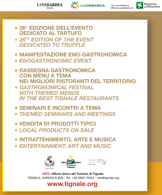 Sagra del Tartufo - Tignale - programma