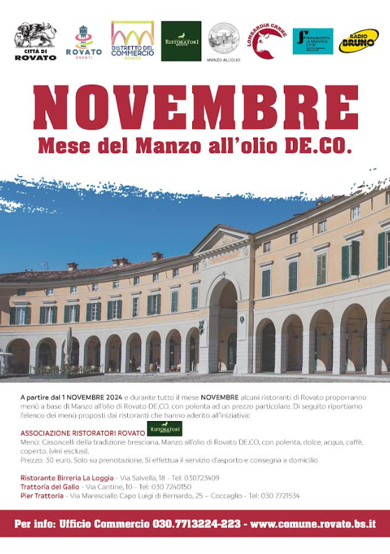 Novembre mese del manzo all'olio di Rovato