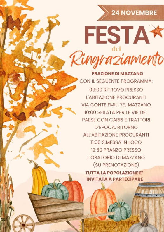 Festa del Ringraziamento a Mazzano