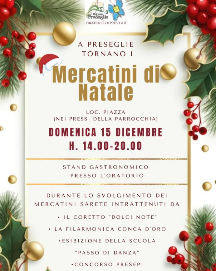 Mercatini di Natale - Preseglie