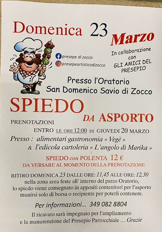 Spiedo da asporto - Zocco D’erbusco